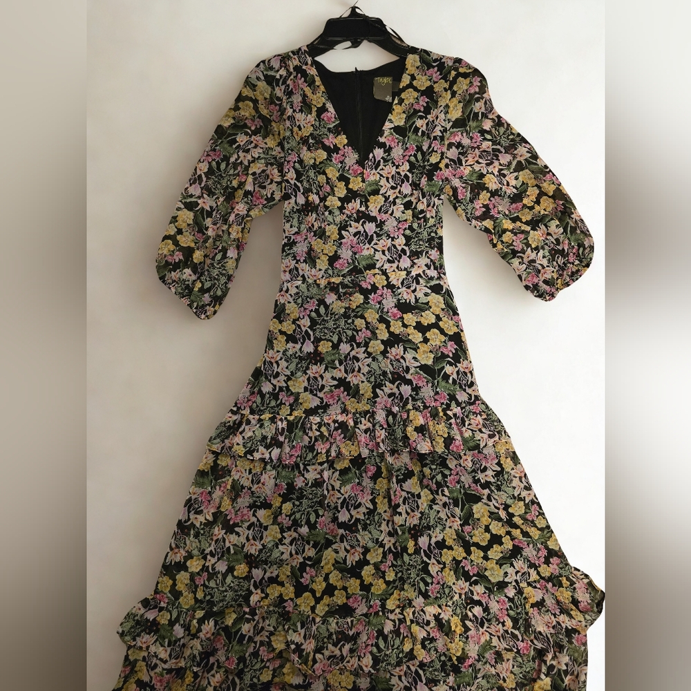 Taylor Multicolor Floral Long Sleeve Dress